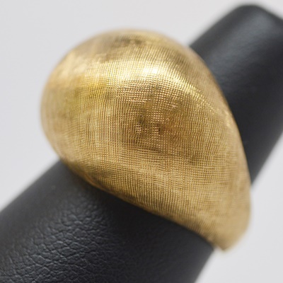 14K Yellow Gold Textured Dome Ring