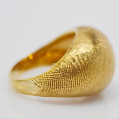 14K Yellow Gold Textured Dome Ring