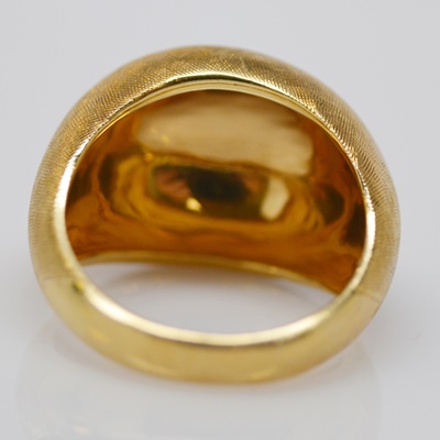 14K Yellow Gold Textured Dome Ring