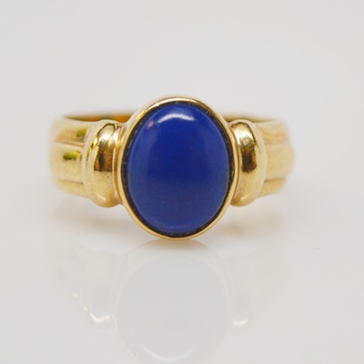 14K Yellow Gold Lapis Lazuli Ring