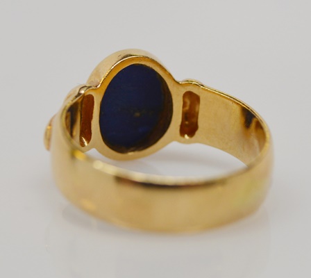 14K Yellow Gold Lapis Lazuli Ring