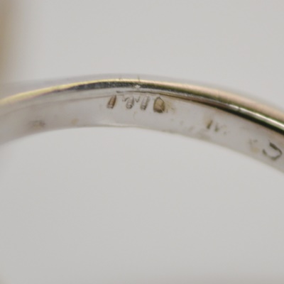 Vintage 14K White Gold Cultured Pearl Ring