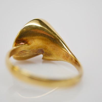 Vintage 14K Yellow and Rose Gold Cultured Pearl Ring