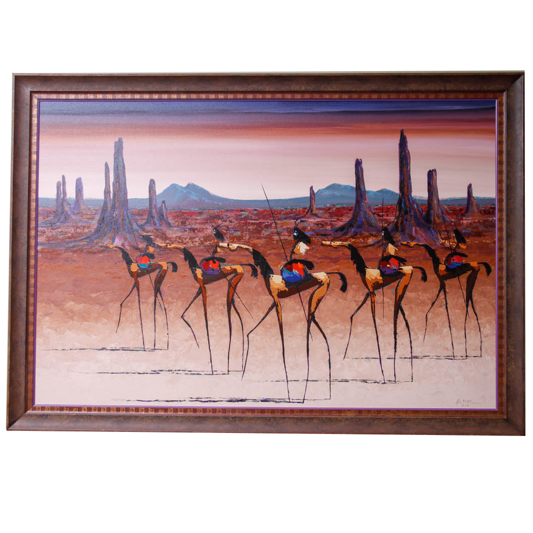 1992 Arlene LaDell Hayes Acrylic on Canvas Surrealist Painting