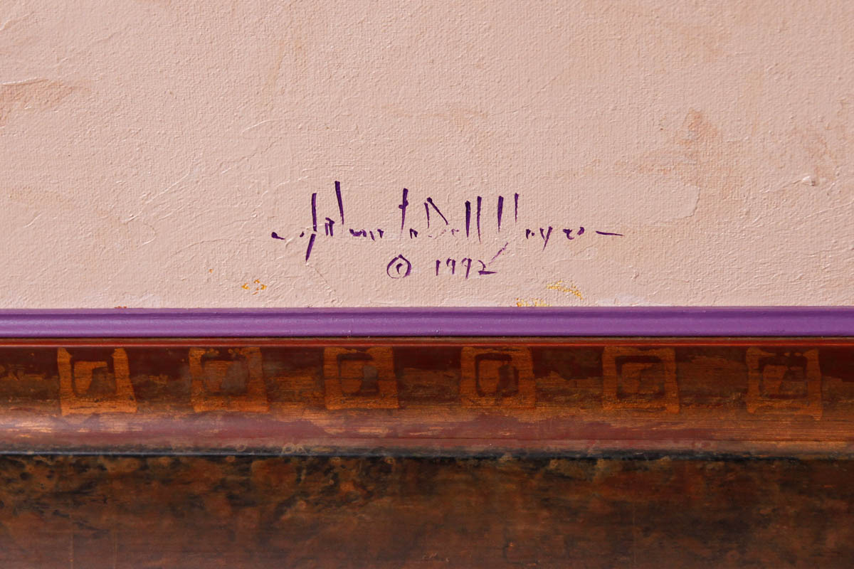 1992 Arlene LaDell Hayes Acrylic on Canvas Surrealist Painting