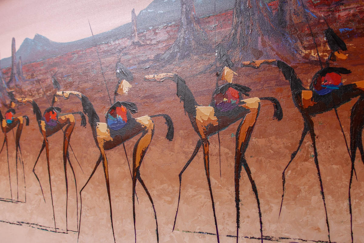 1992 Arlene LaDell Hayes Acrylic on Canvas Surrealist Painting