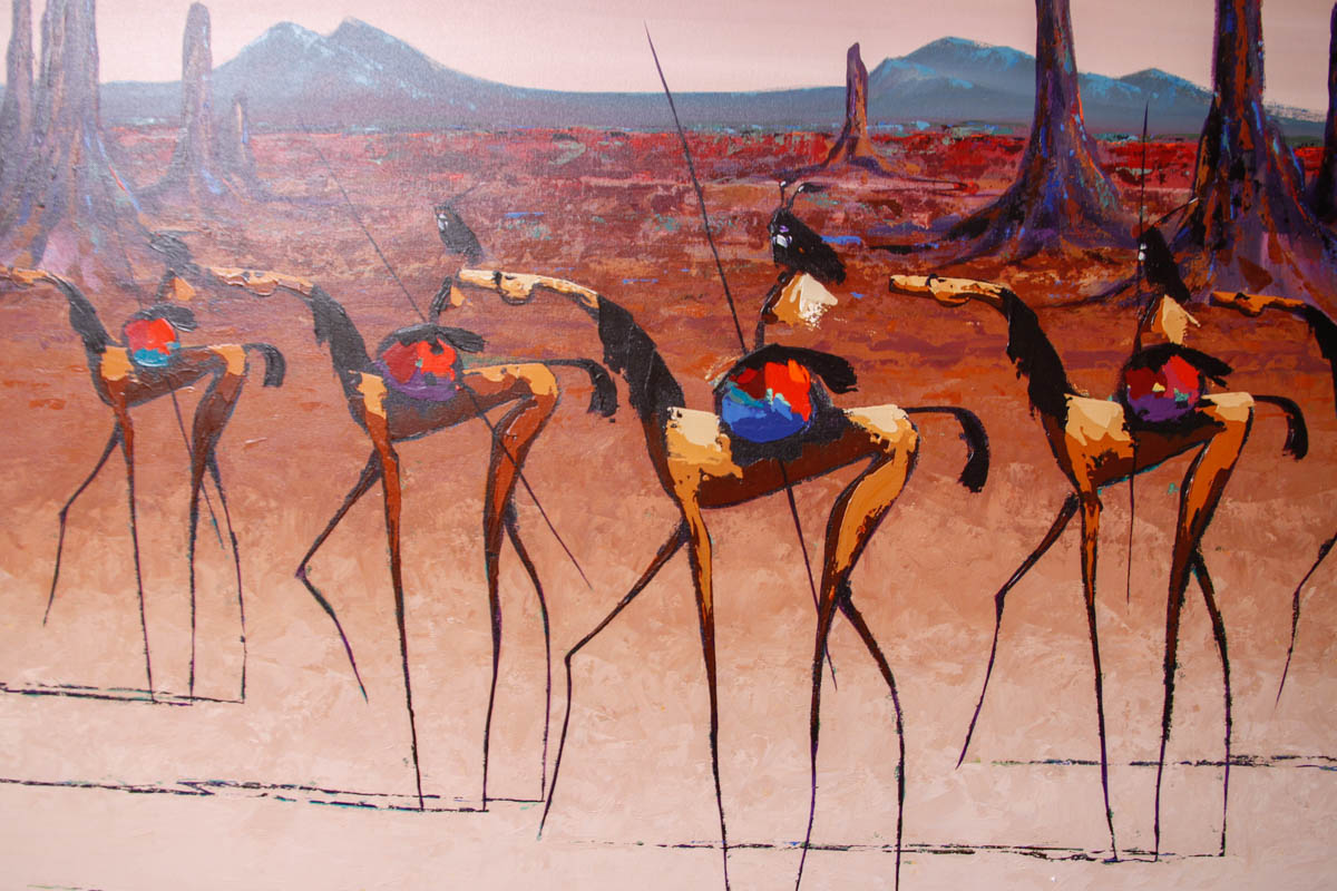 1992 Arlene LaDell Hayes Acrylic on Canvas Surrealist Painting