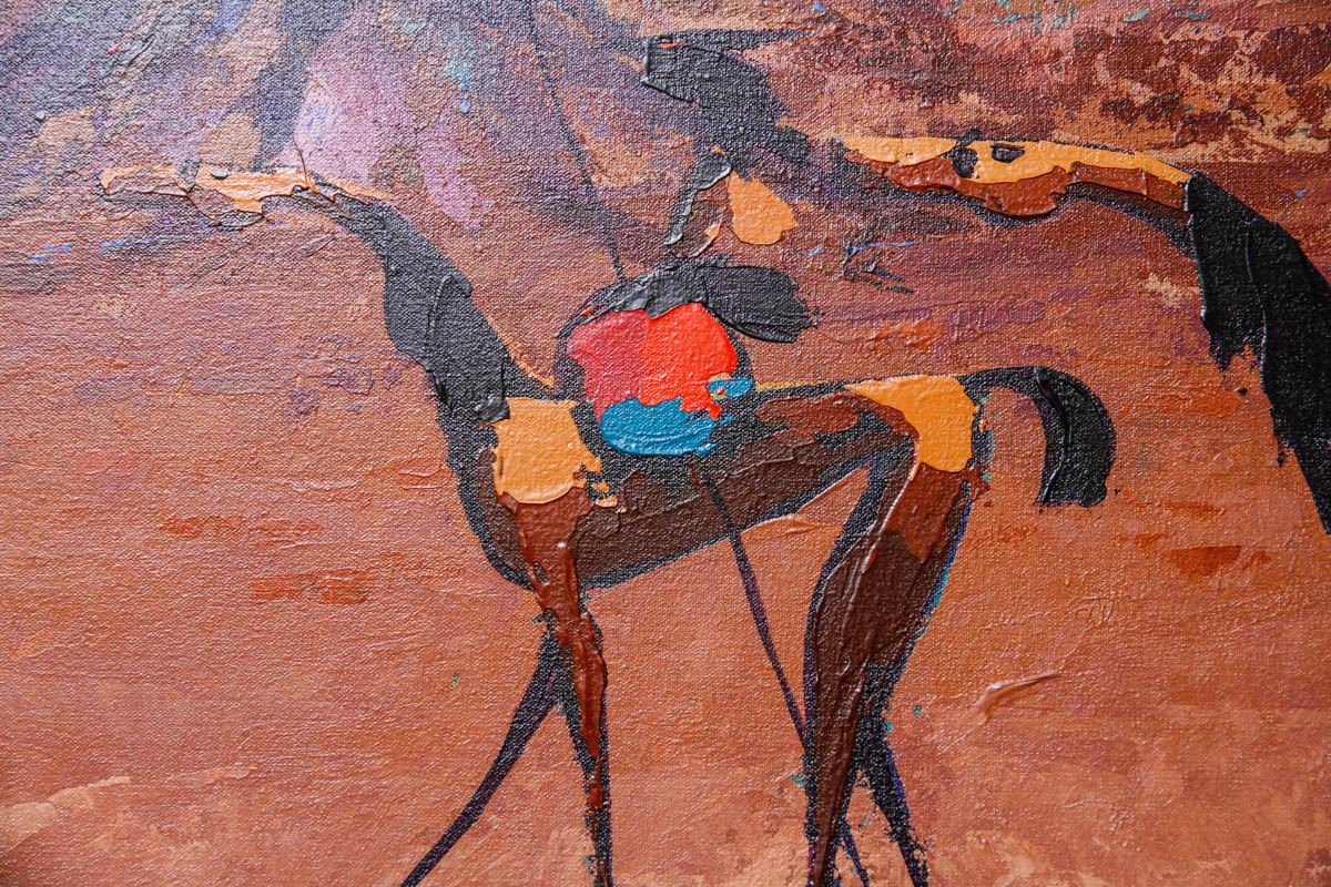 1992 Arlene LaDell Hayes Acrylic on Canvas Surrealist Painting