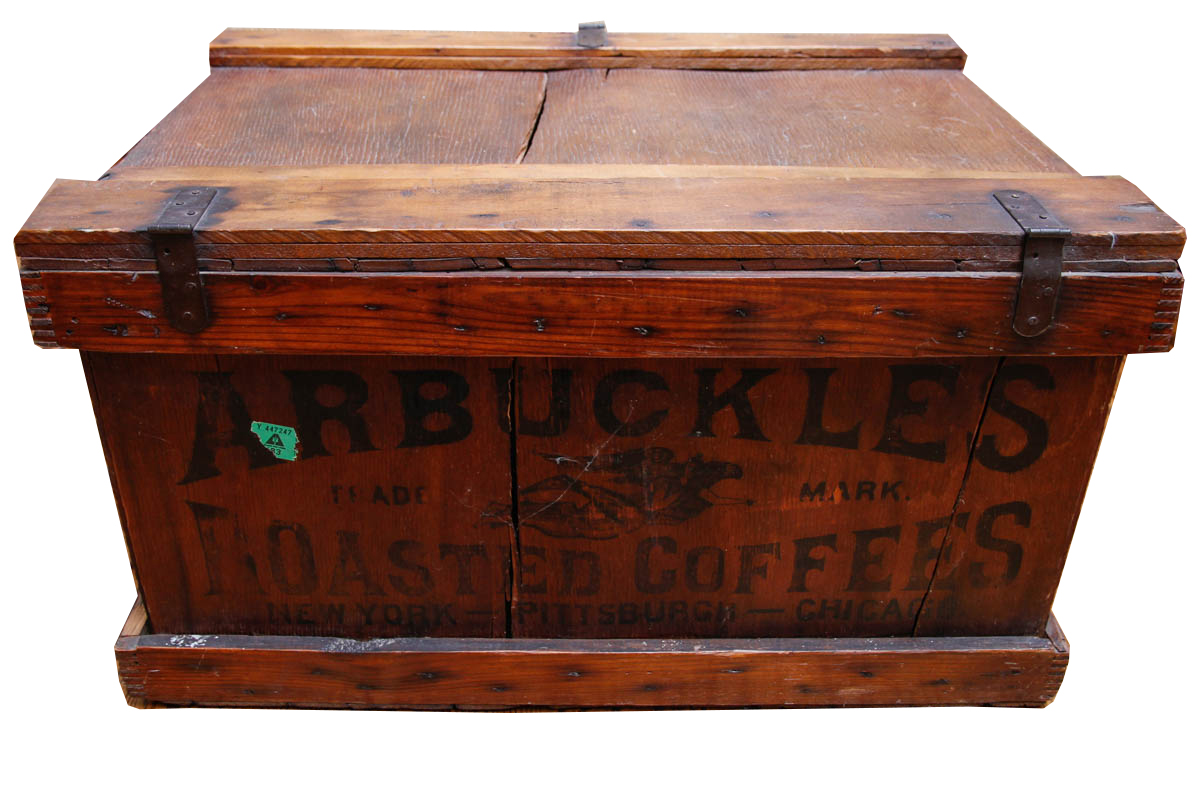 Arbuckles Roasted Coffees Wooden Trunk