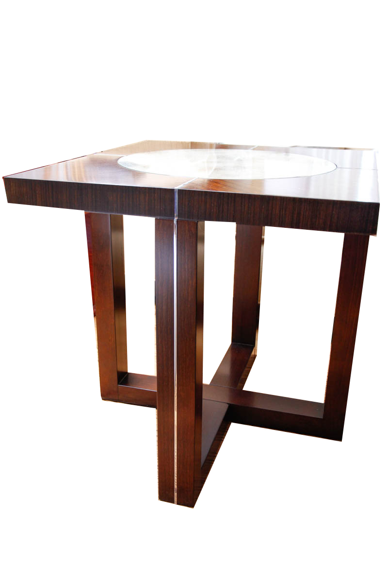 Contemporary Wooden Glass Top Side Tables