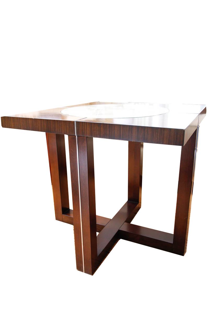 Contemporary Wooden Glass Top Side Tables