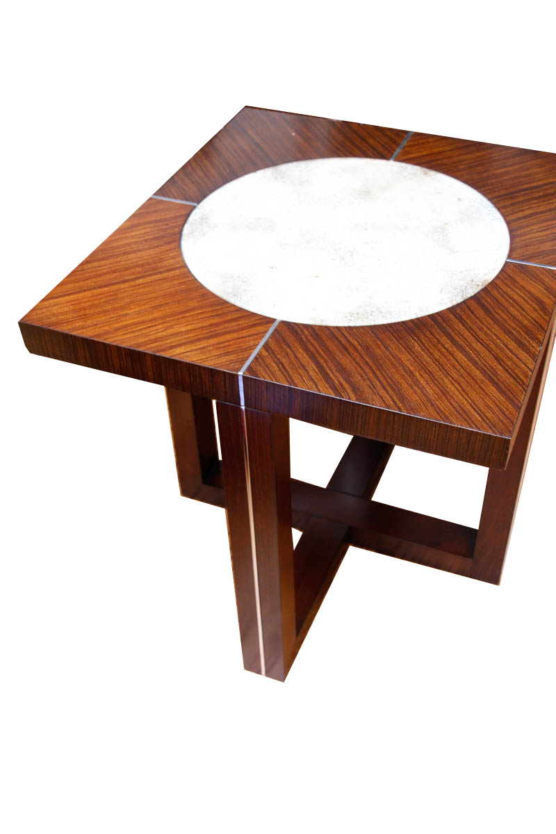 Contemporary Wooden Glass Top Side Tables