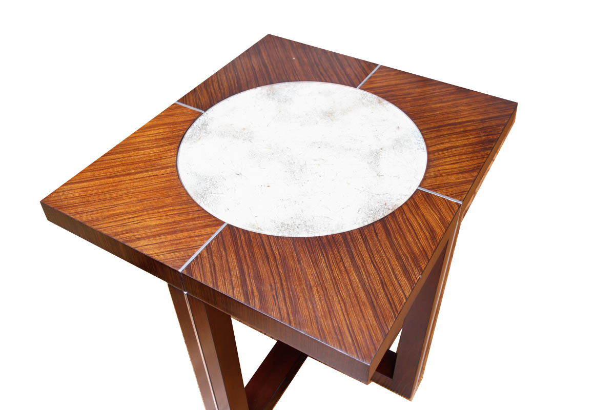Contemporary Wooden Glass Top Side Tables