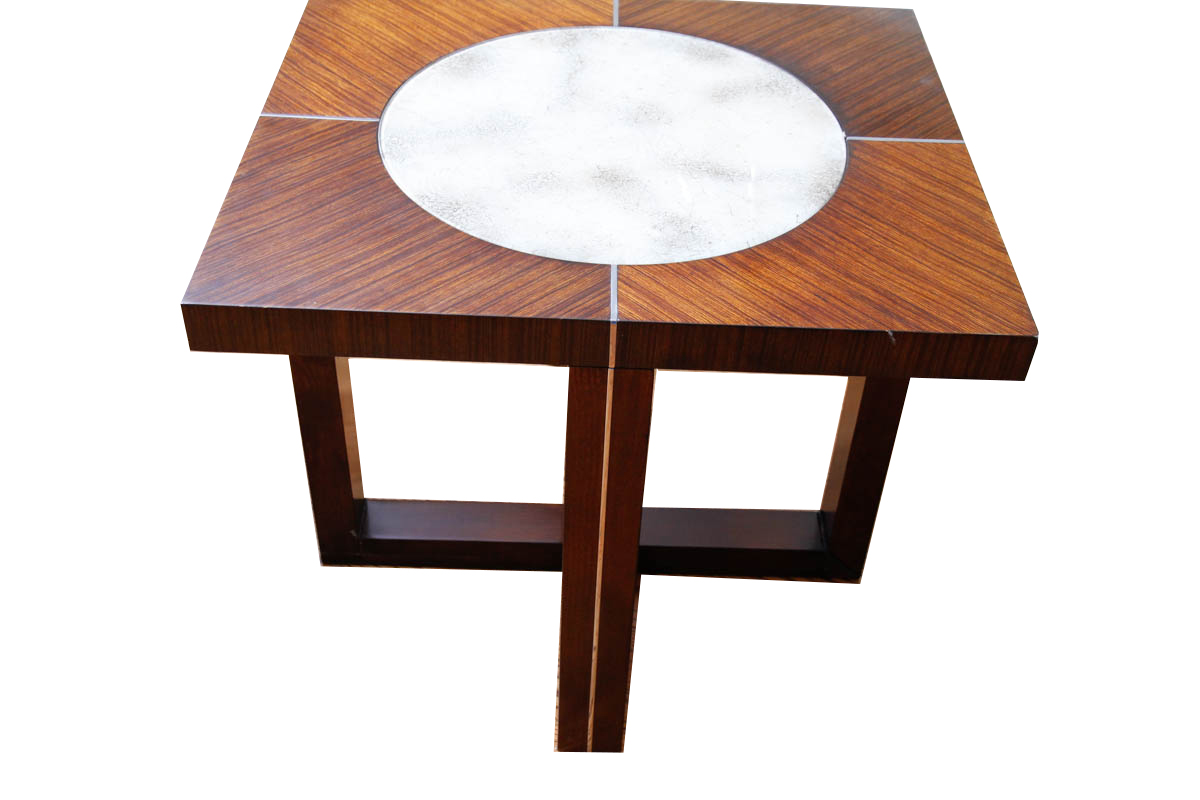 Contemporary Wooden Glass Top Side Tables