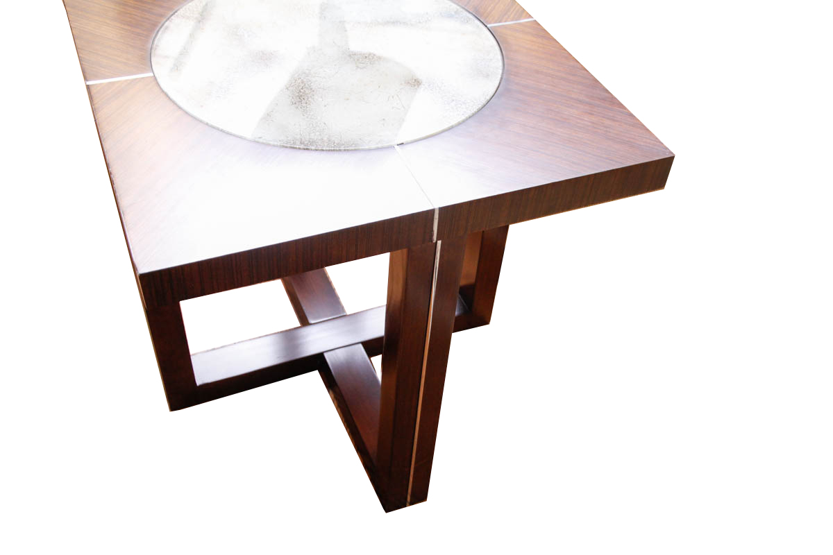 Contemporary Wooden Glass Top Side Tables