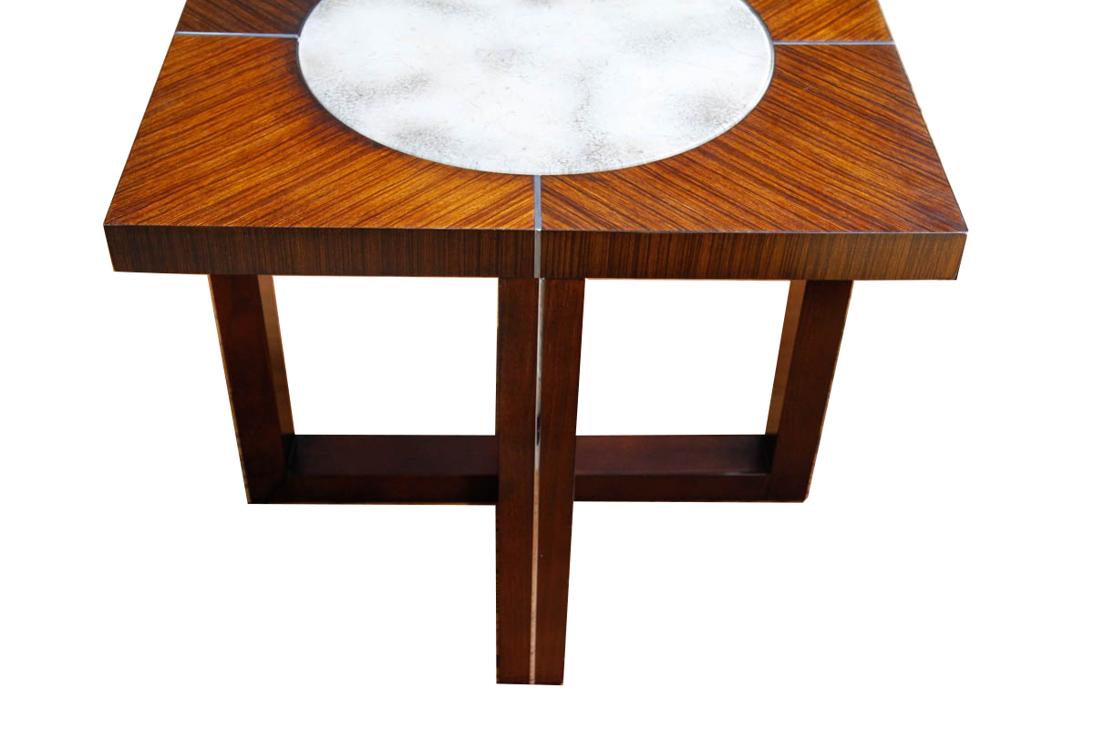Contemporary Wooden Glass Top Side Tables