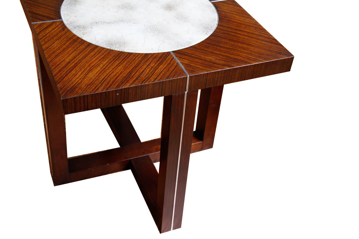 Contemporary Wooden Glass Top Side Tables