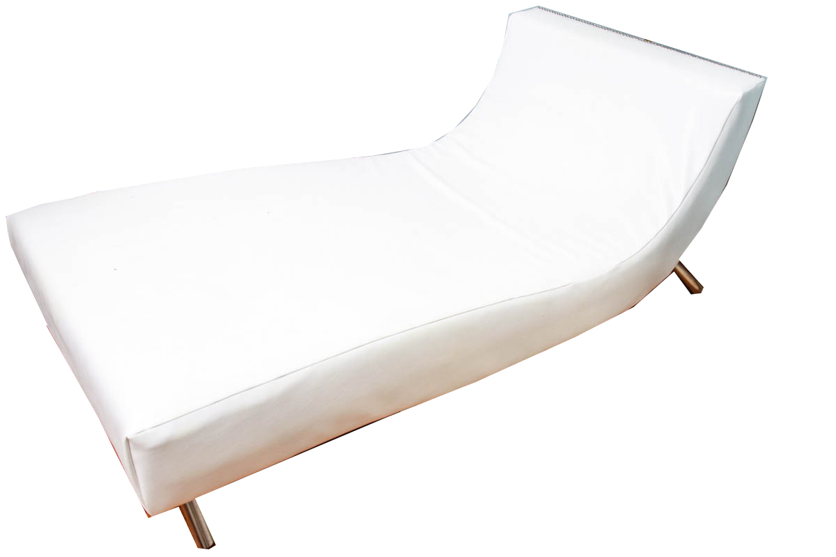 White Vinyl Chaise Lounge