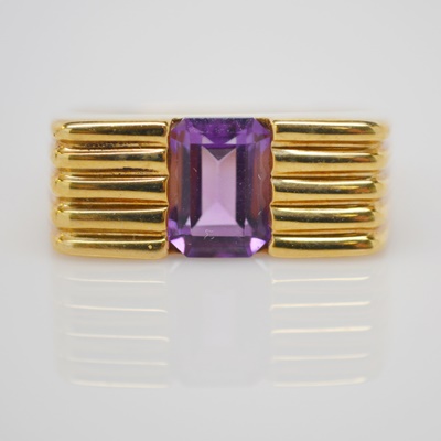 Vintage 14K Yellow Gold Amethyst Ring