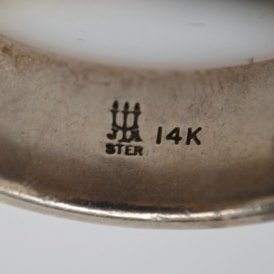 Vintage Sterling Silver and 14K Yellow Gold Men's Wedding Band by James Avery