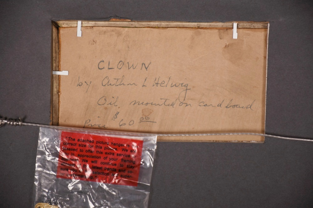 Arthur Helwig Oil Portrait on Canvas of Clown