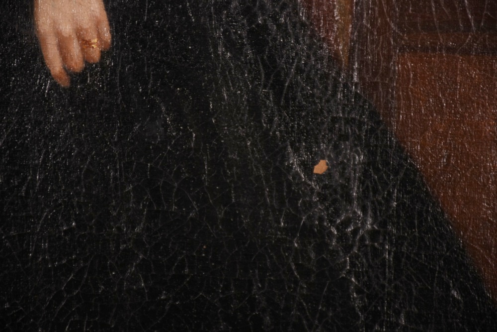 19th Century Portrait of Woman Standing at Open Balcony