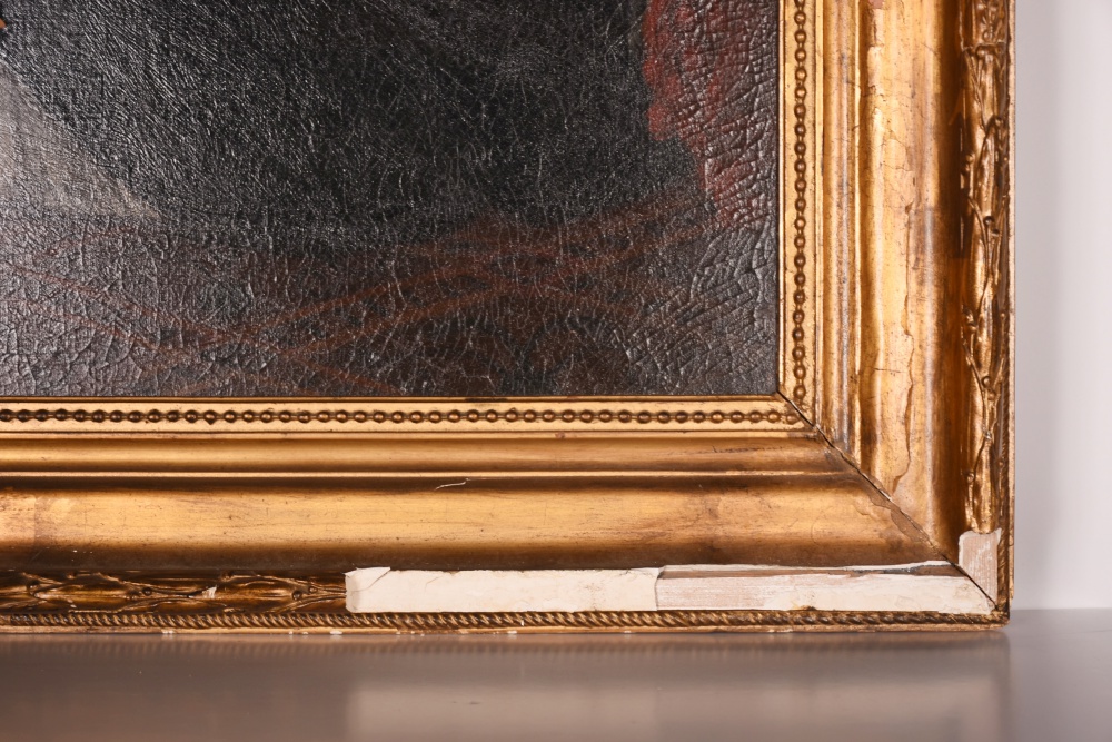 19th Century Portrait of Woman Standing at Open Balcony