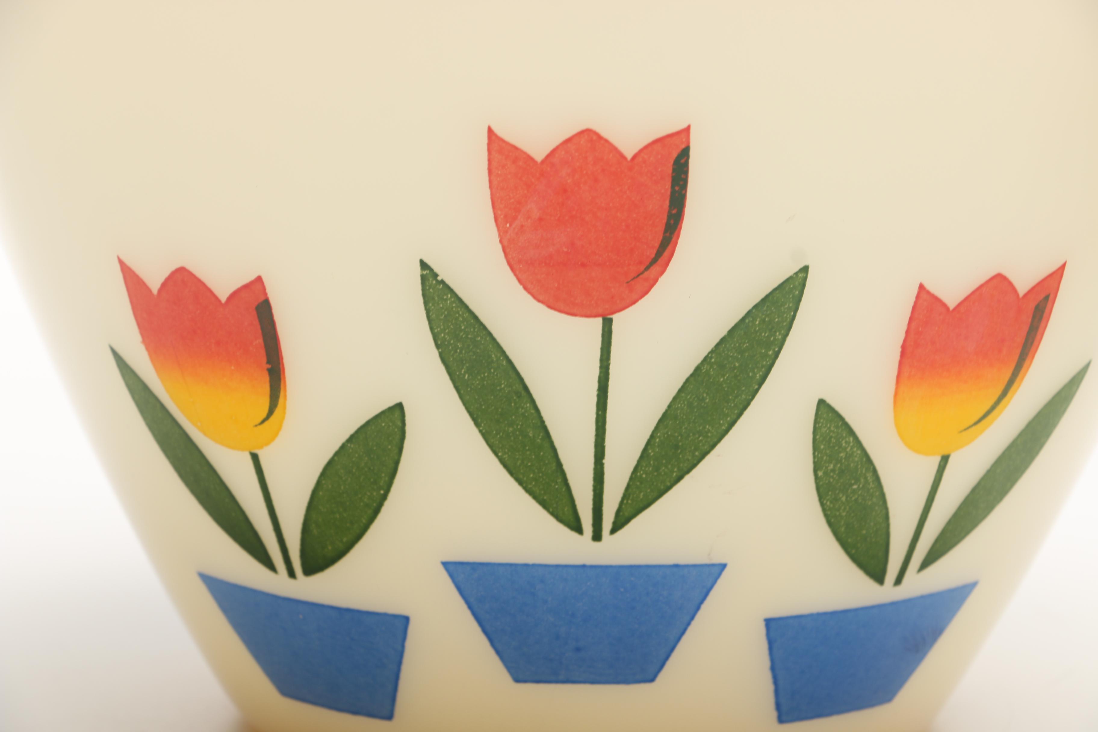 Fire-King "Tulips on Ivory" Glass Mixing Bowls