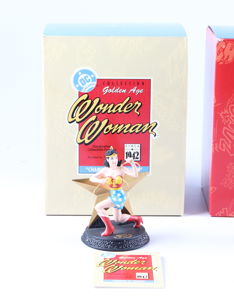 Two Hallmark Figurines of Wonder Woman