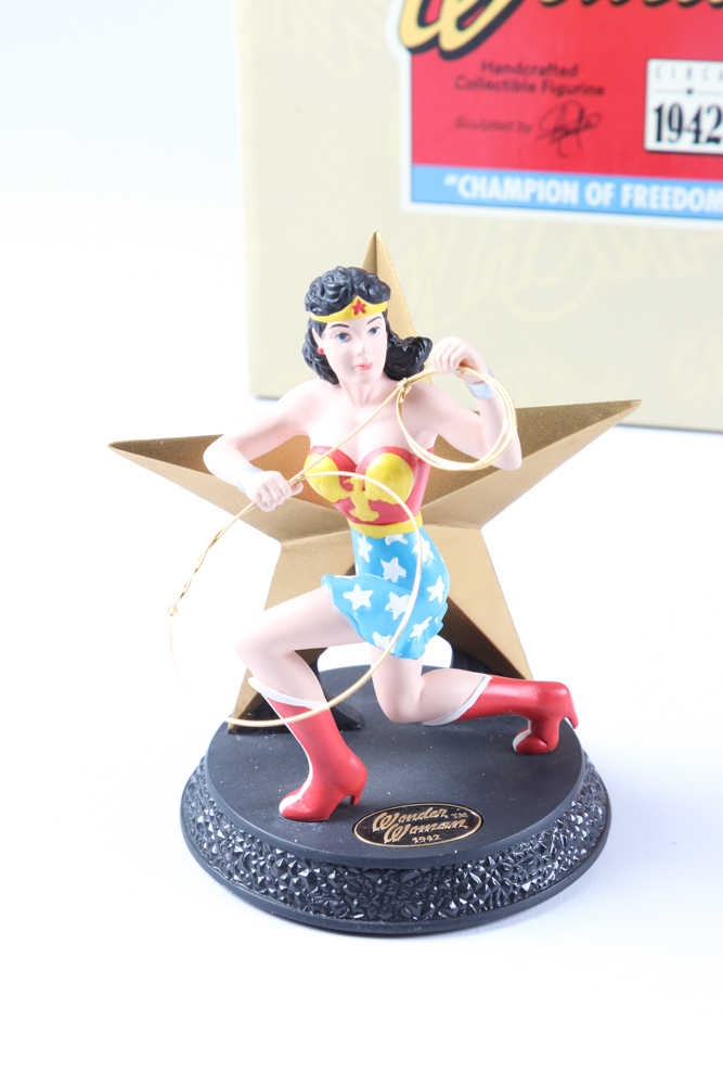 Two Hallmark Figurines of Wonder Woman