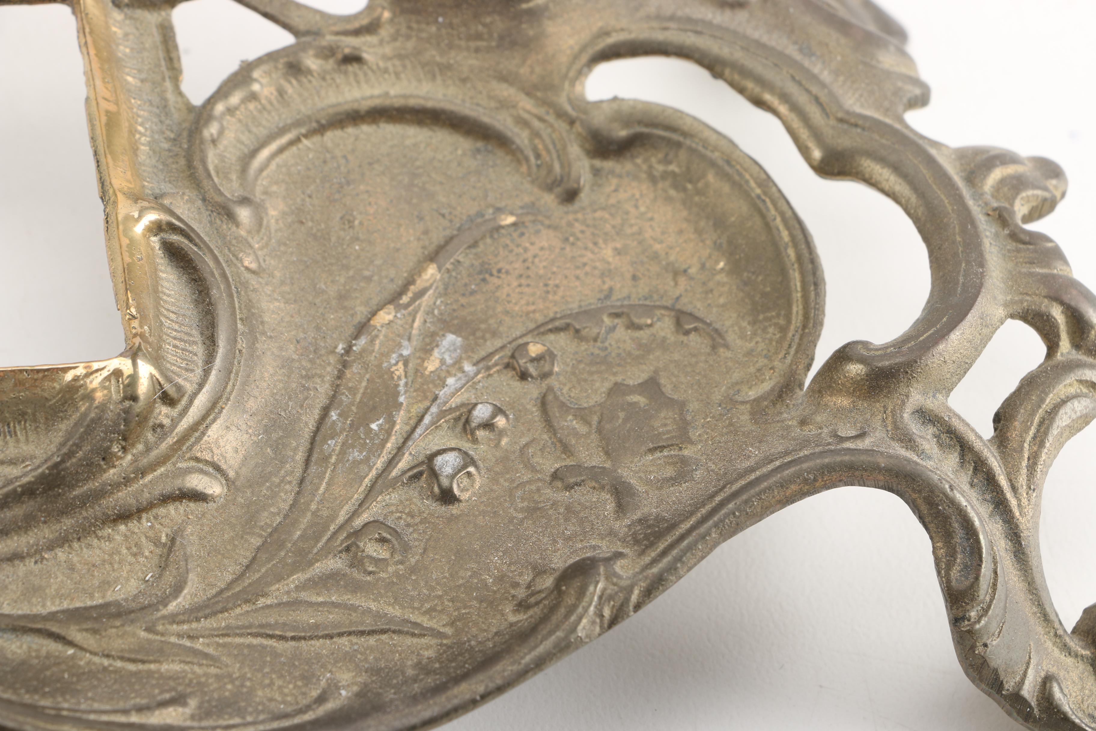 Ornate Brass Inkwell