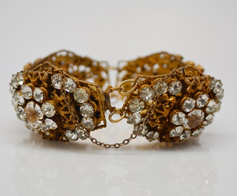 Gold Tone Rhinestone Bracelet