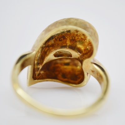 Vintage 14K Yellow Gold Ruby Heart-Shaped Ring