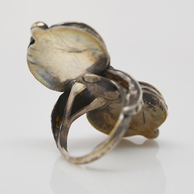 Native America Style Sterling Silver Mother of Pearl Ring