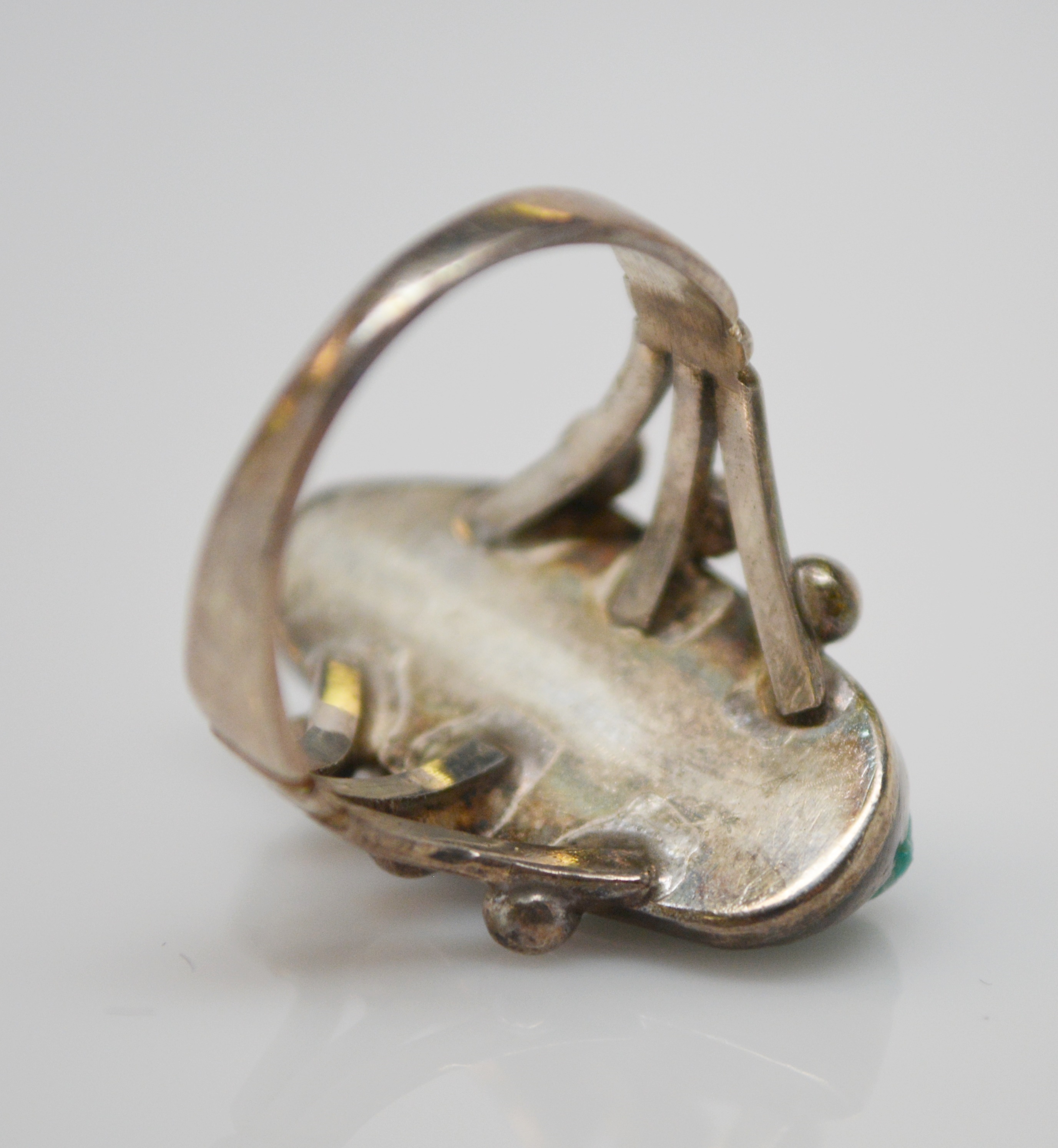 Two Native American Style Sterling Silver Turquoise Rings