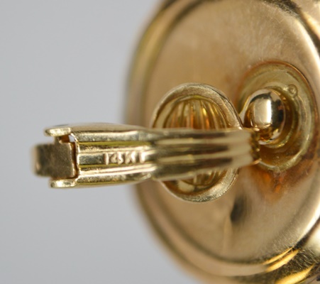 14K Yellow Gold Button Style Clip-On Earrings