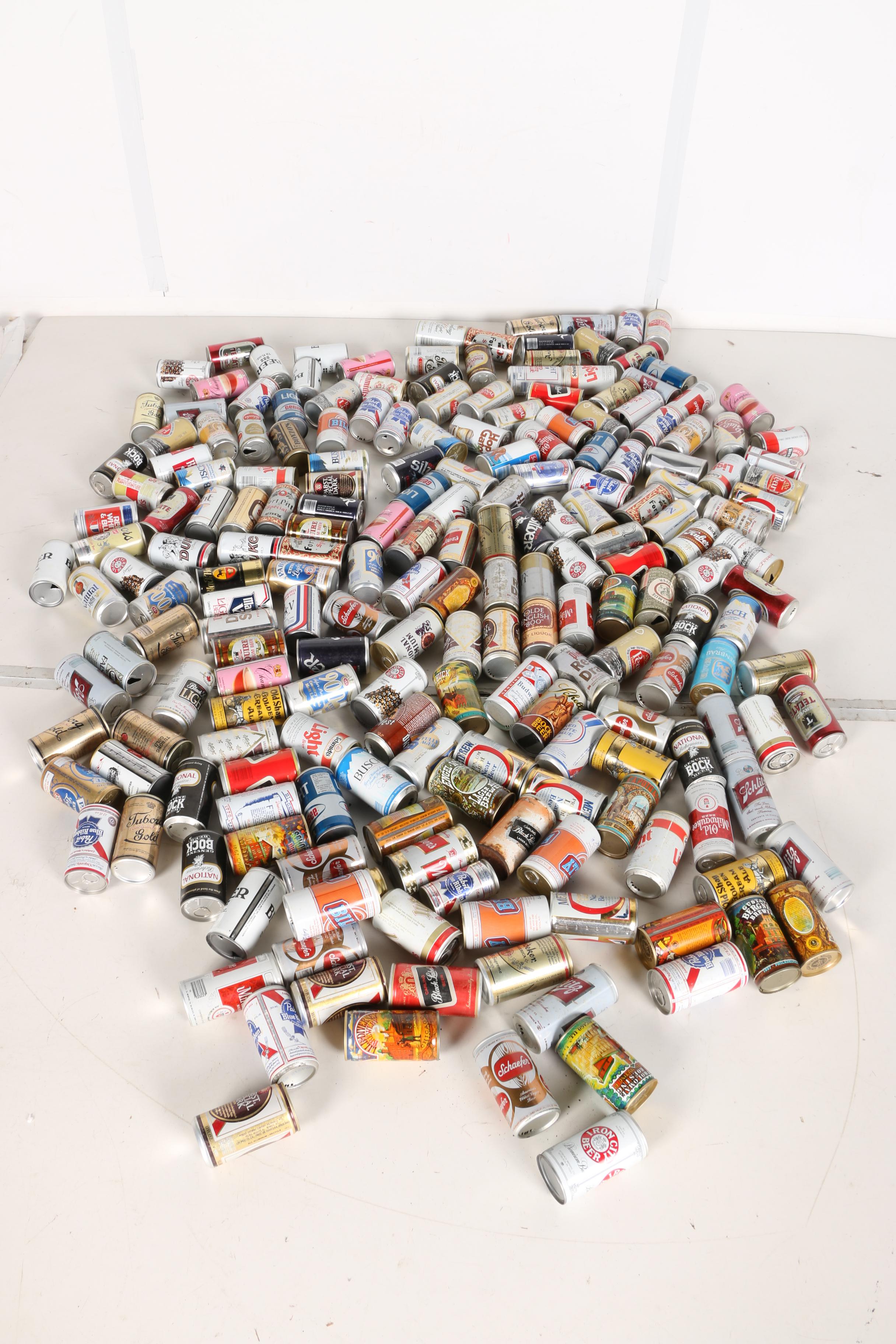 Vintage Beer Cans Including 1976 Pittsburgh Steelers