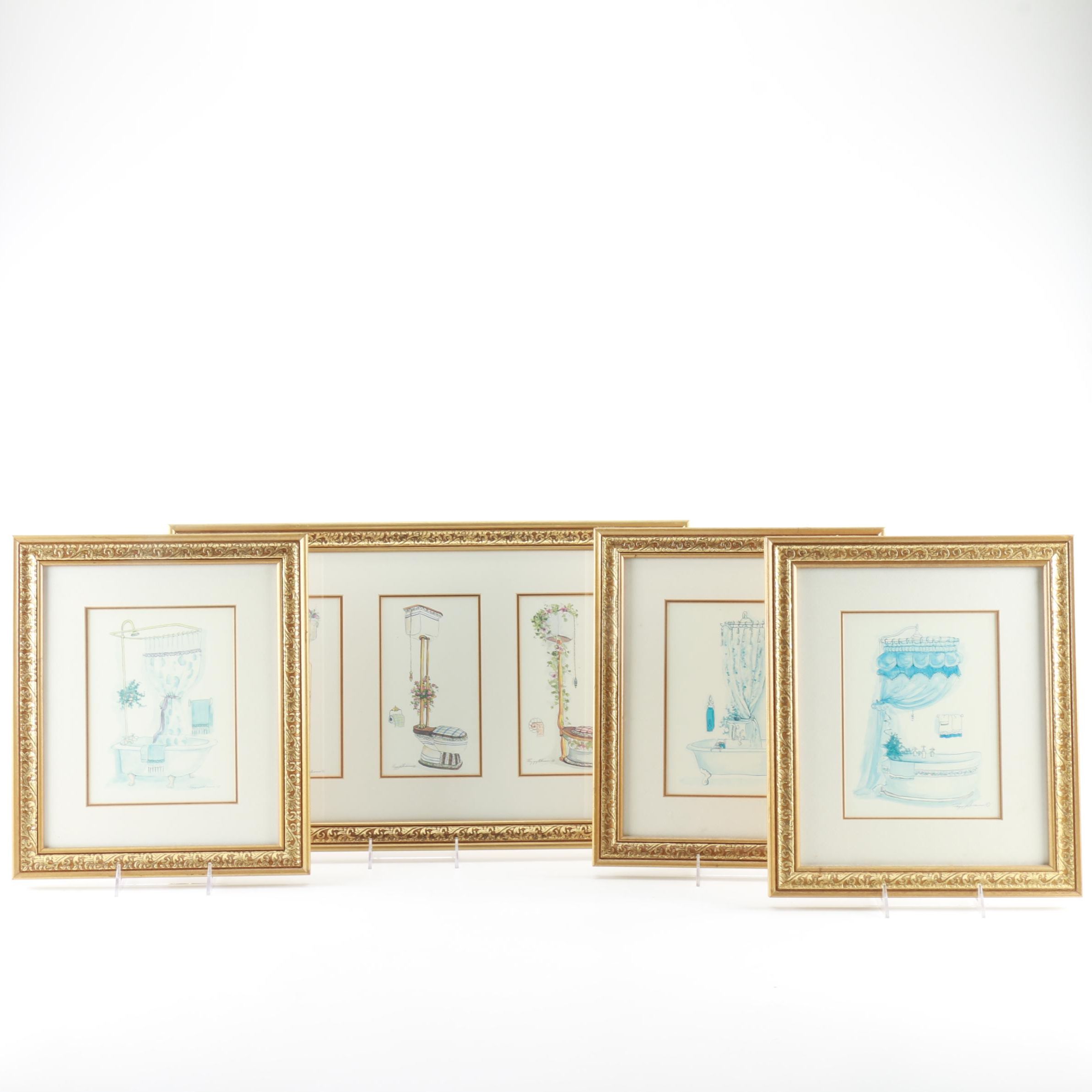 Peggy Abrams Offset Lithographs After Bathroom Fixtures
