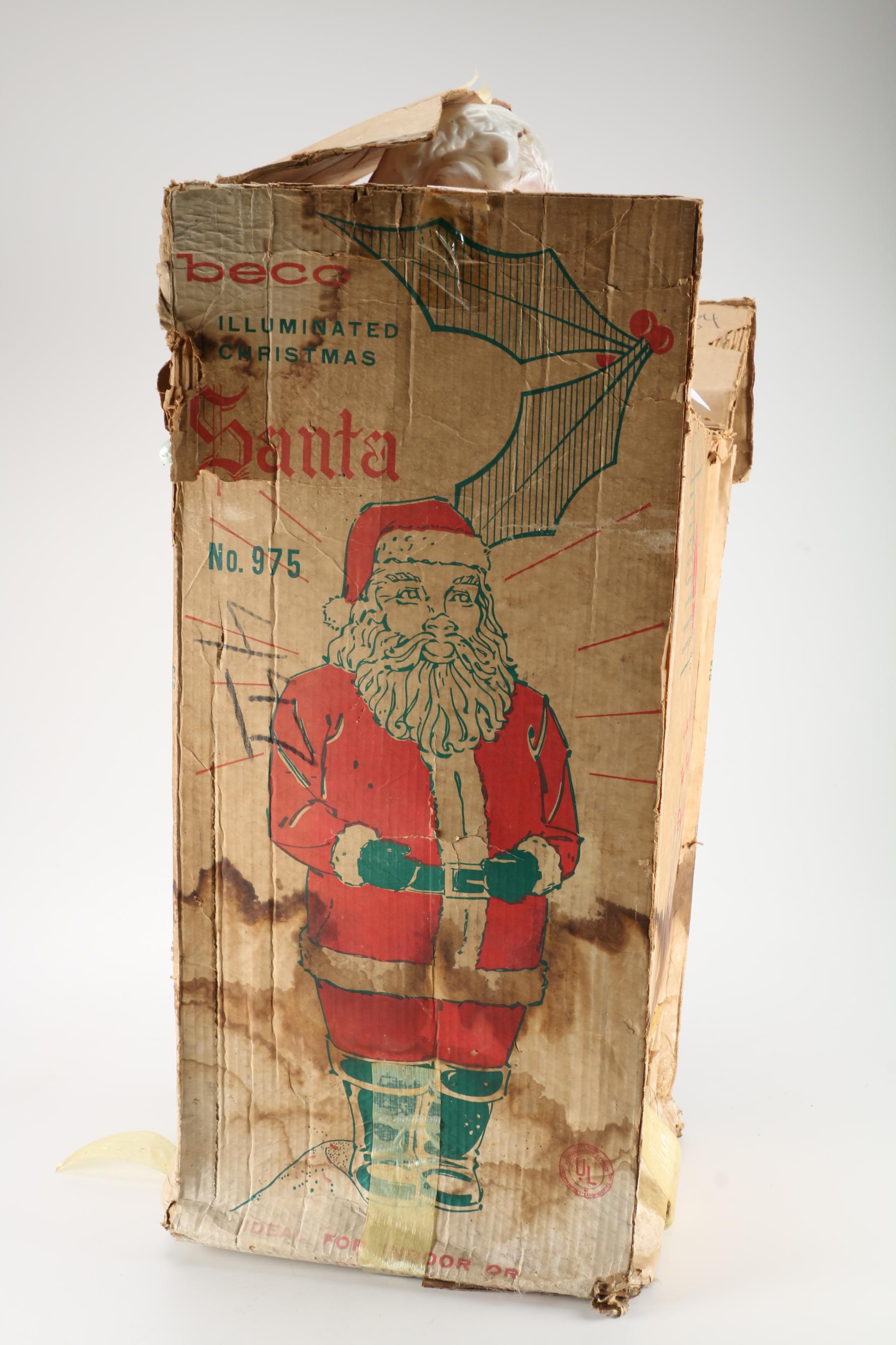 Vintage Illuminated Santa