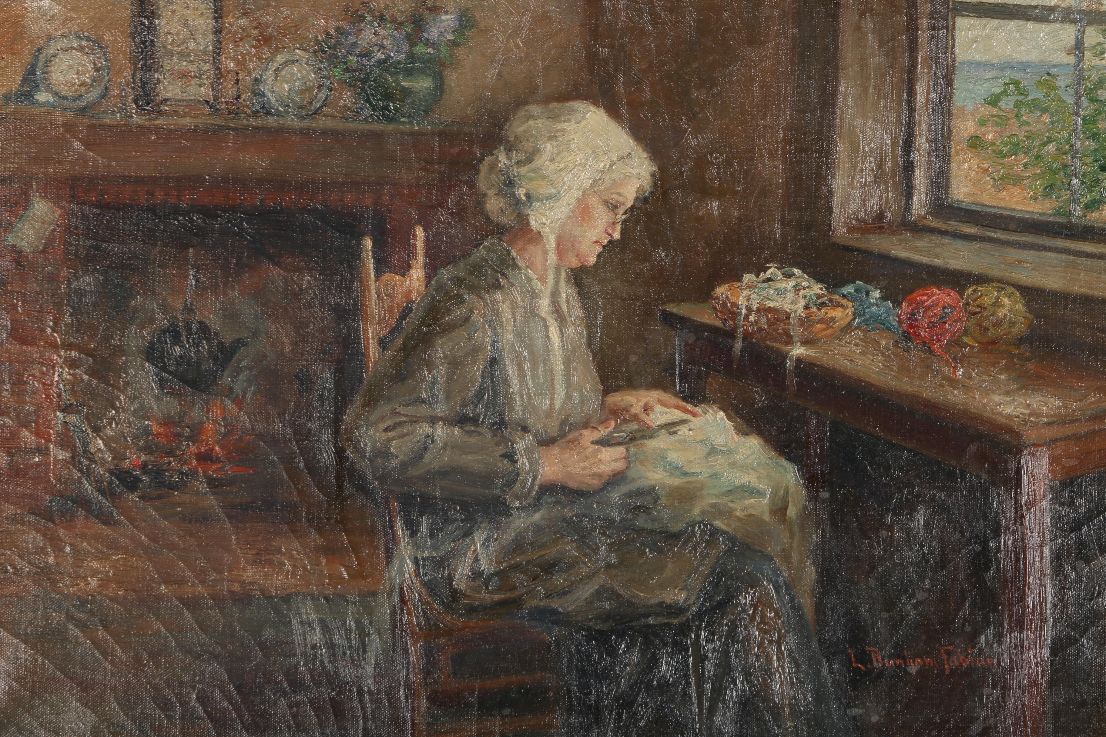 Dunham E. Fabian Original Oil Paining "Grandaughter's Gown"