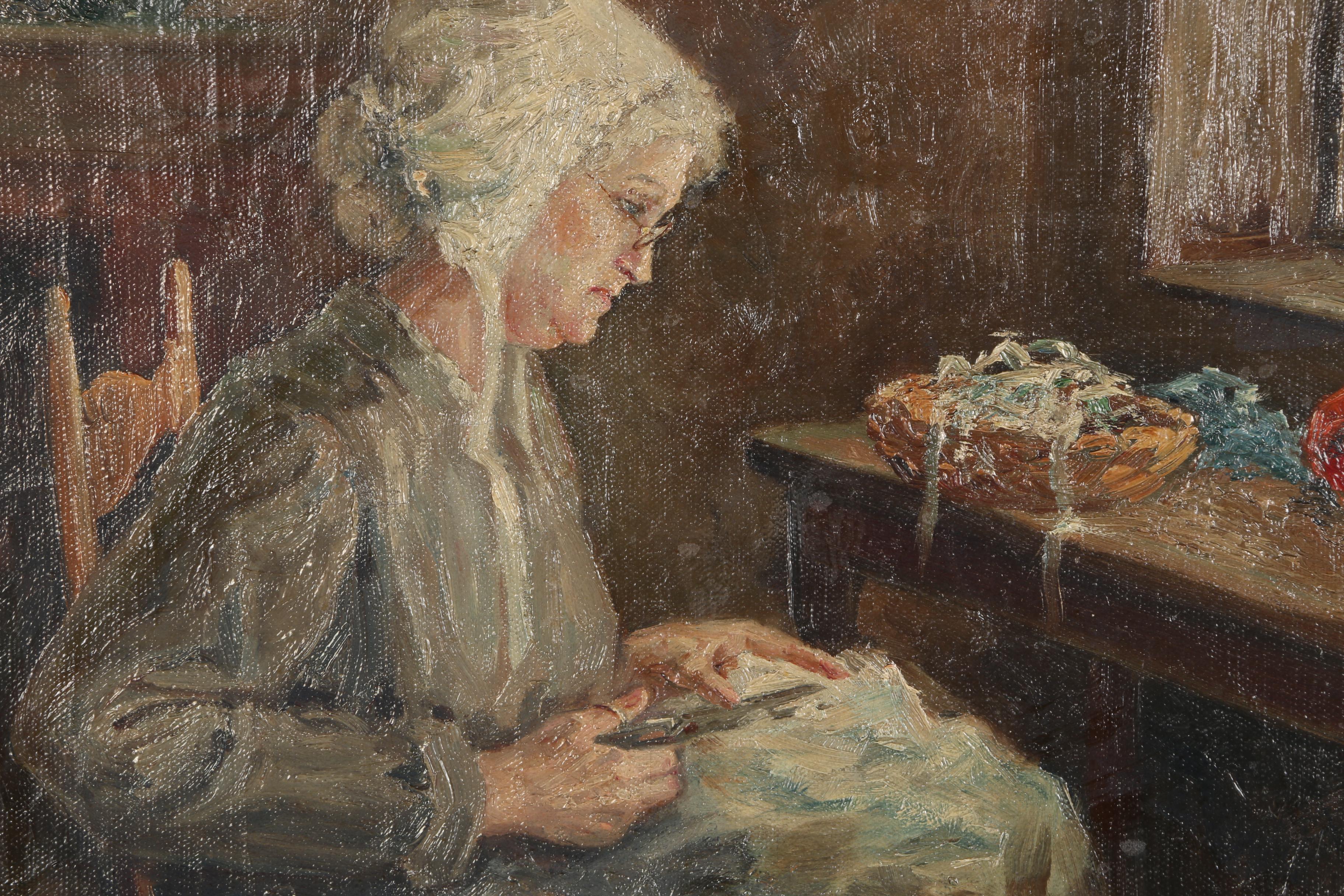 Dunham E. Fabian Original Oil Paining "Grandaughter's Gown"