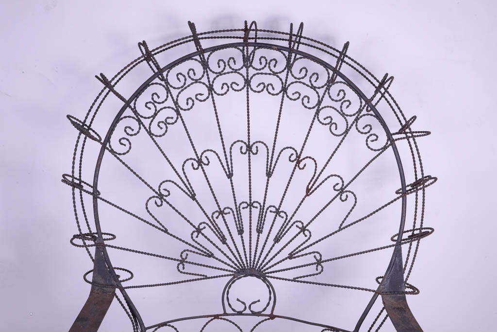 Vintage Wrought Iron Peacock Rocking Chair