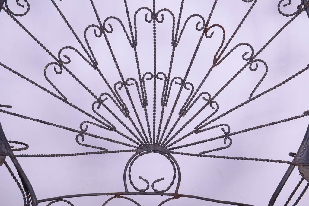 Vintage Wrought Iron Peacock Rocking Chair