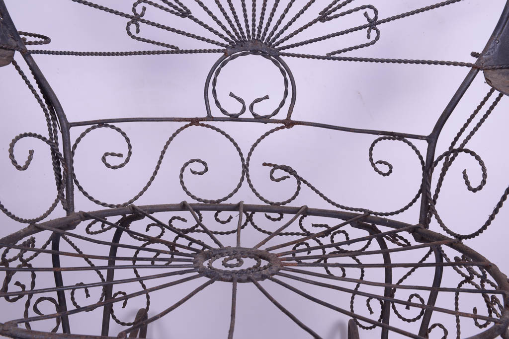 Vintage Wrought Iron Peacock Rocking Chair