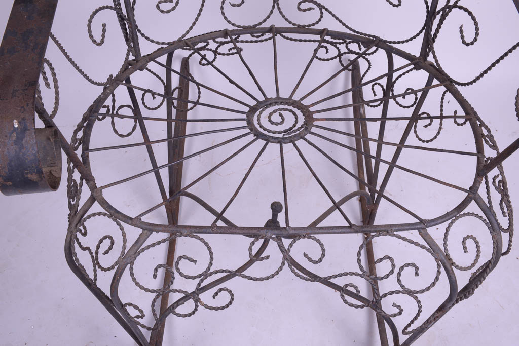 Vintage Wrought Iron Peacock Rocking Chair