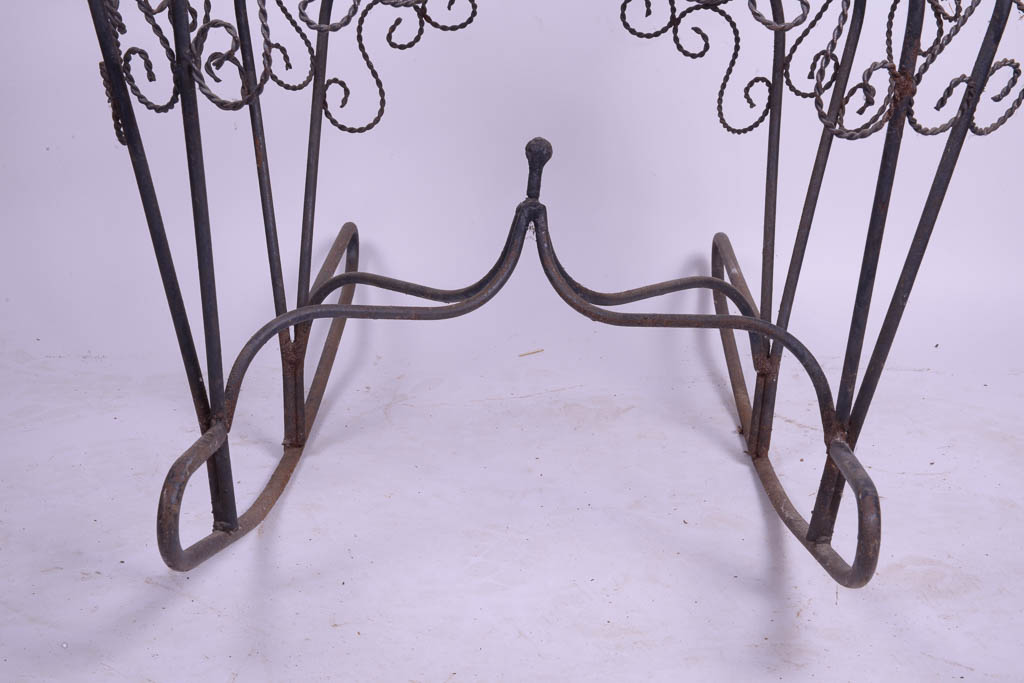 Vintage Wrought Iron Peacock Rocking Chair