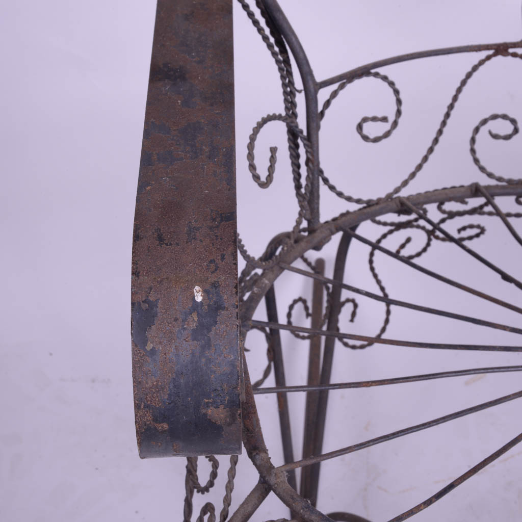 Vintage Wrought Iron Peacock Rocking Chair