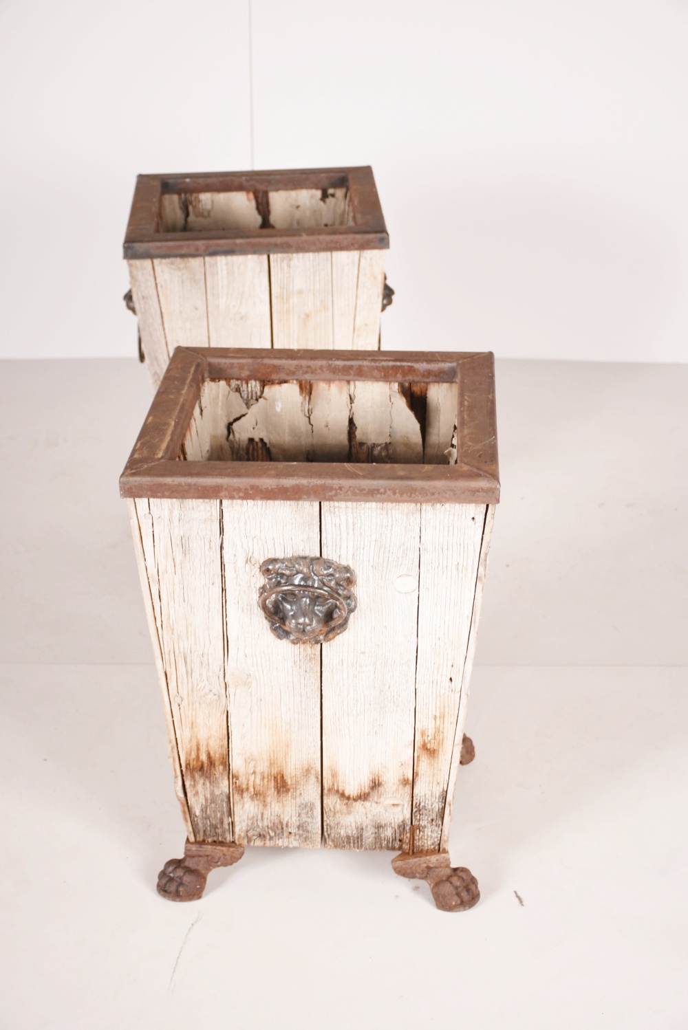 Restoration Hardware "Leo" Salvaged Wood Planters