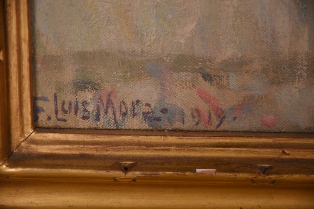 F. Luis Mora Original Painting "Rosemary In Her Crib"