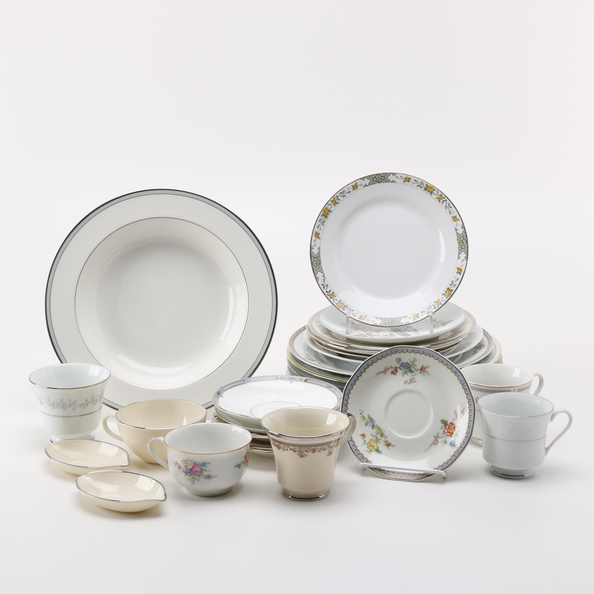 Mixed Collection of Porcelain and China Tableware Featuring Noritake